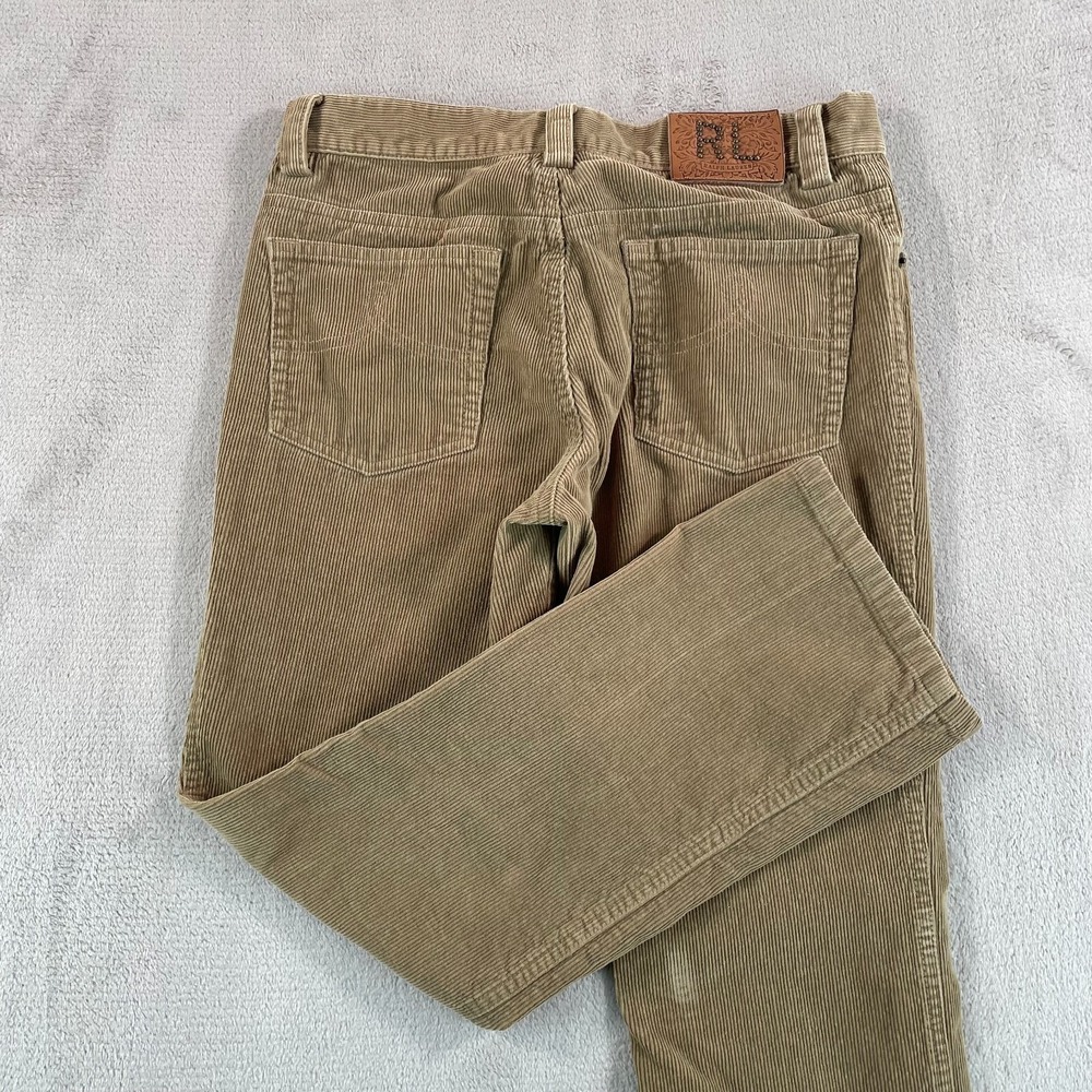 Vintage Ralph Lauren Pants Women 4 Tan Corduroy Straight Leg Fit 28x26